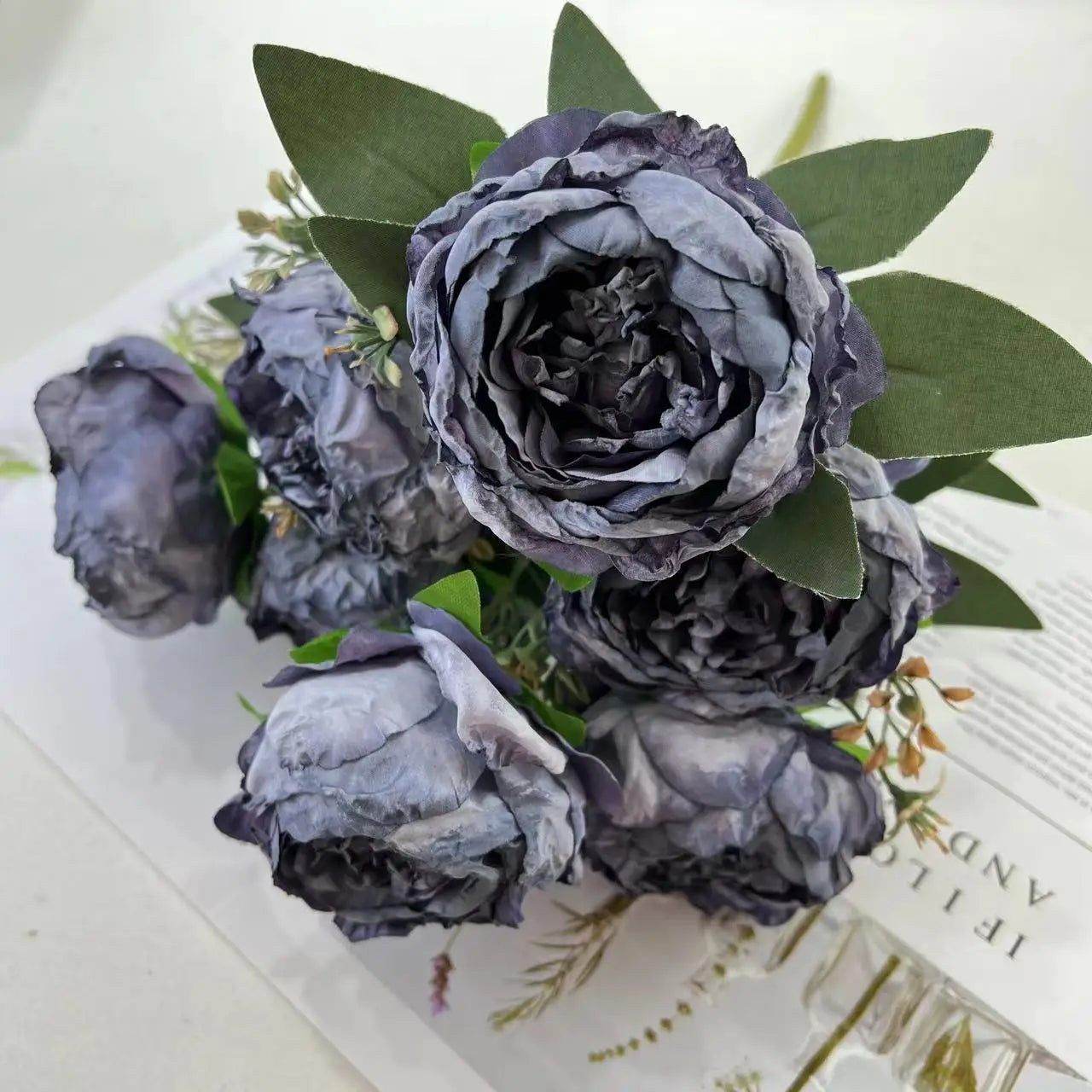 fleurs artificielles bouquet de pivoines pour mariage et décoration - vue 11 sur 13