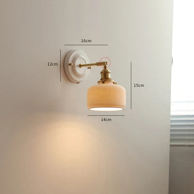 Applique LED nordique japonaise cuivre blanc - vue 16 sur 23