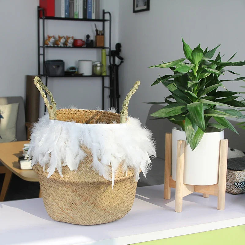 panier en osier tressé pour rangement et décoration polyvalente - vue 6 sur 18
