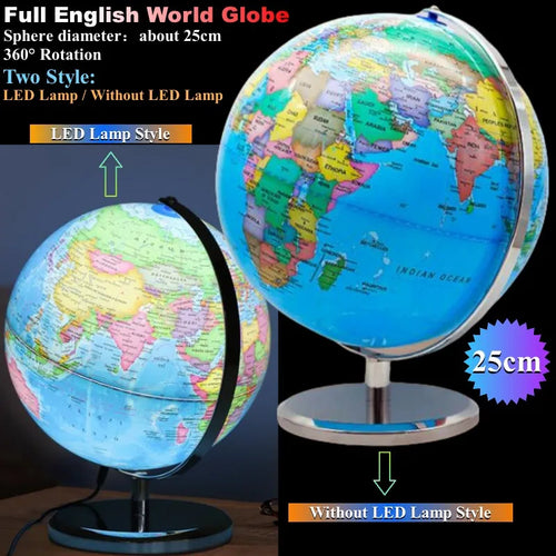 lampe de bureau globe terrestre imprimé en hd 360 degrés artisanat éducatif - vue 3 sur 8