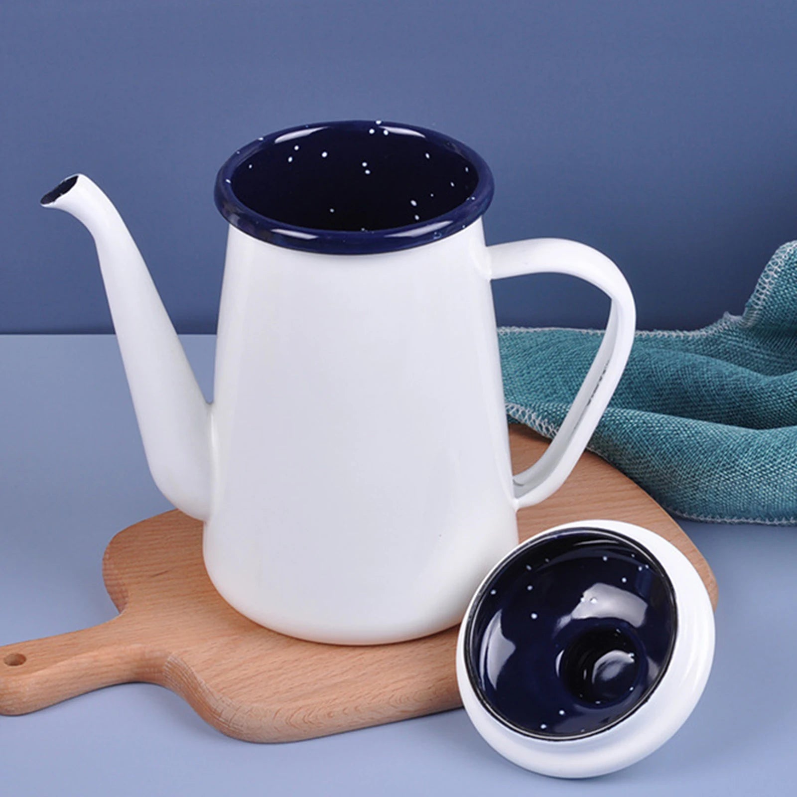 Cafetiere emaillee vintage avec poignee resistante 11l - vue 5 sur 7