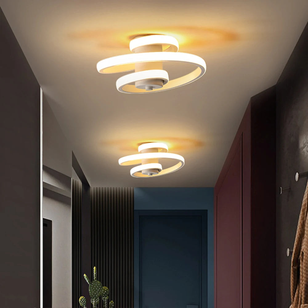 plafonnier led moderne en spirale pour un intérieur minimaliste - vue 6 sur 8