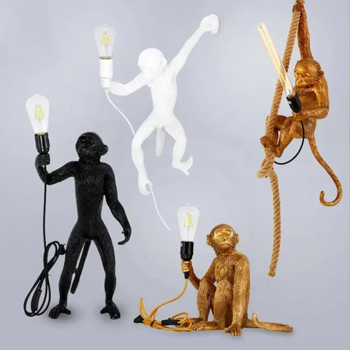 lustre rétro créatif en forme de singe pour cafés et restaurants - vue 3 sur 18