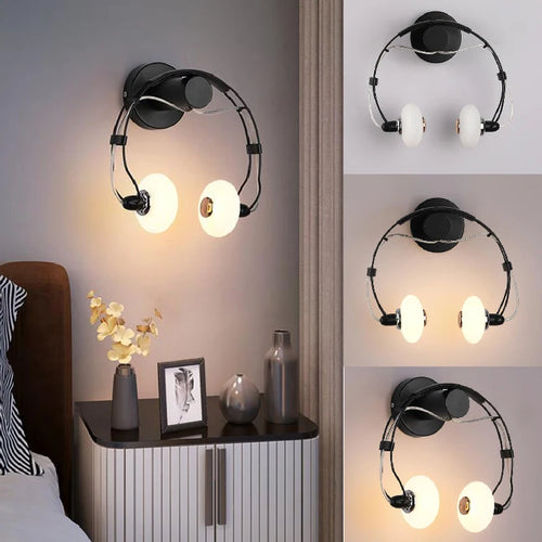 Applique murale LED créative en forme de casque audio - vue 6 sur 9