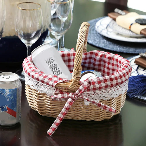panier en osier ovale pour pique-nique mariage ou cadeau - vue 5 sur 7