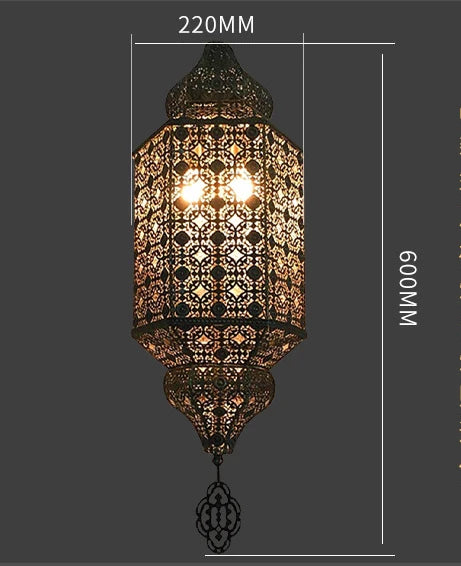 lustre rétro thaïlandais style arabe pour restaurant et bar - vue 6 sur 9