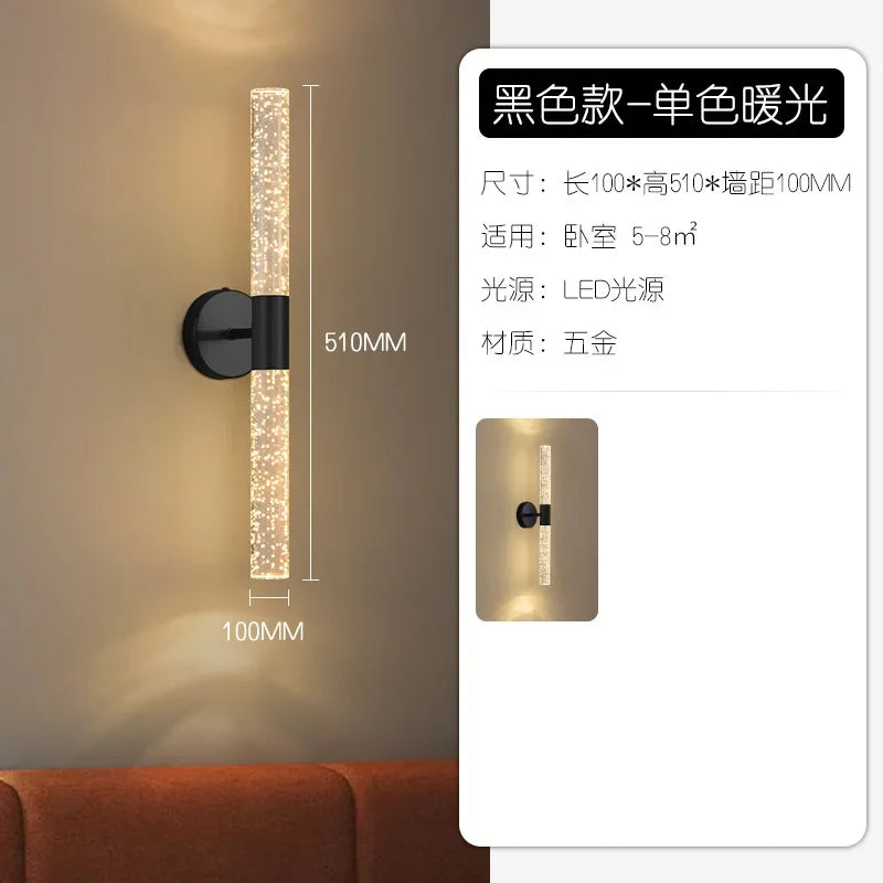 applique murale led double tête design minimaliste en cristal - vue 6 sur 9