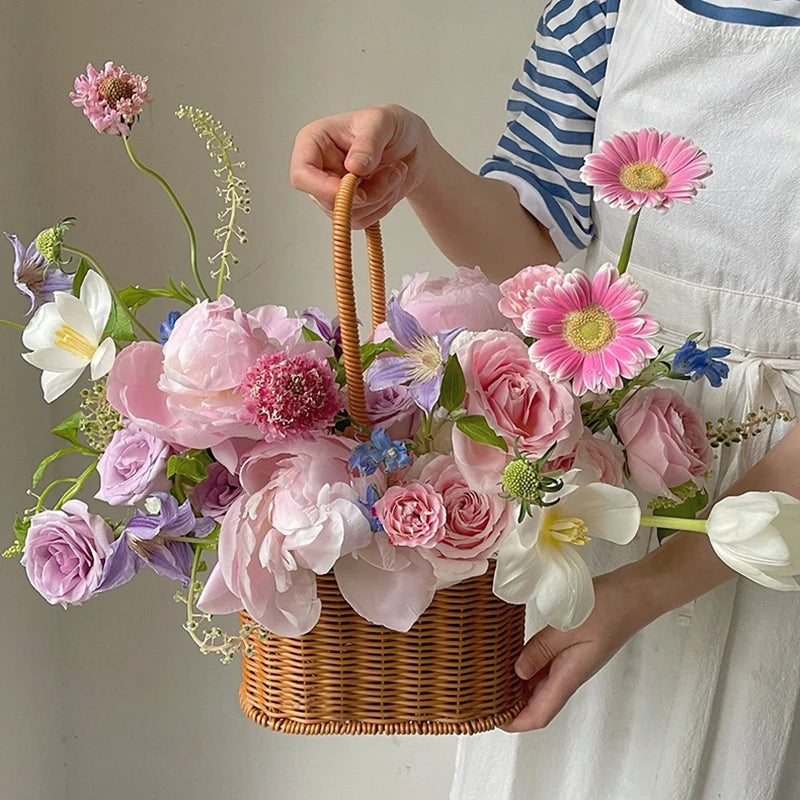 panier de rangement tissé à la main pour jardin et pique-nique - vue 5 sur 27