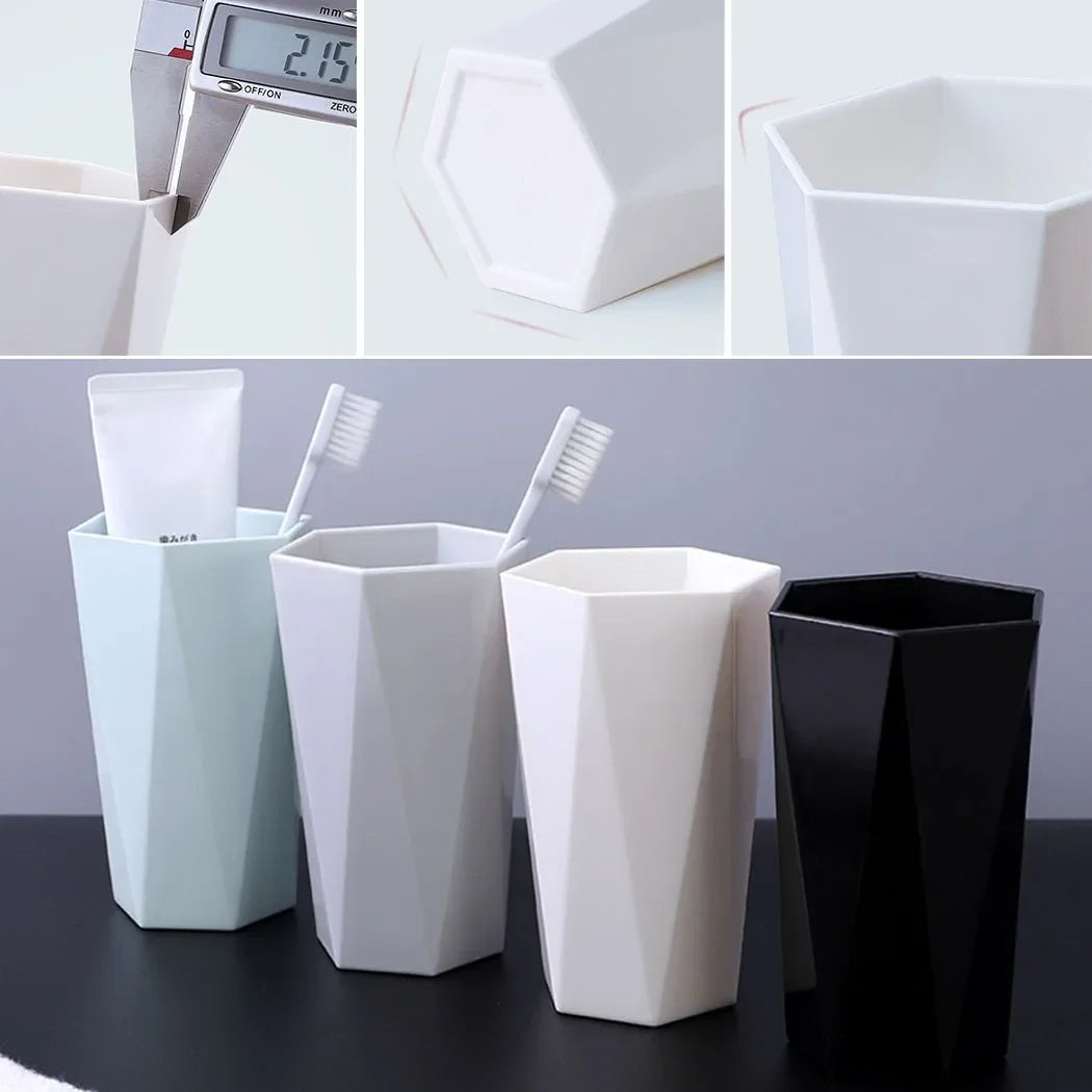 gobelet pour bain de bouche et brosse à dents en plastique solide - vue 8 sur 9