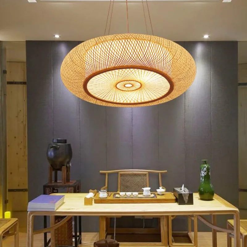 suspension en bambou moderne style chinois pour décoration intérieure - vue 6 sur 10