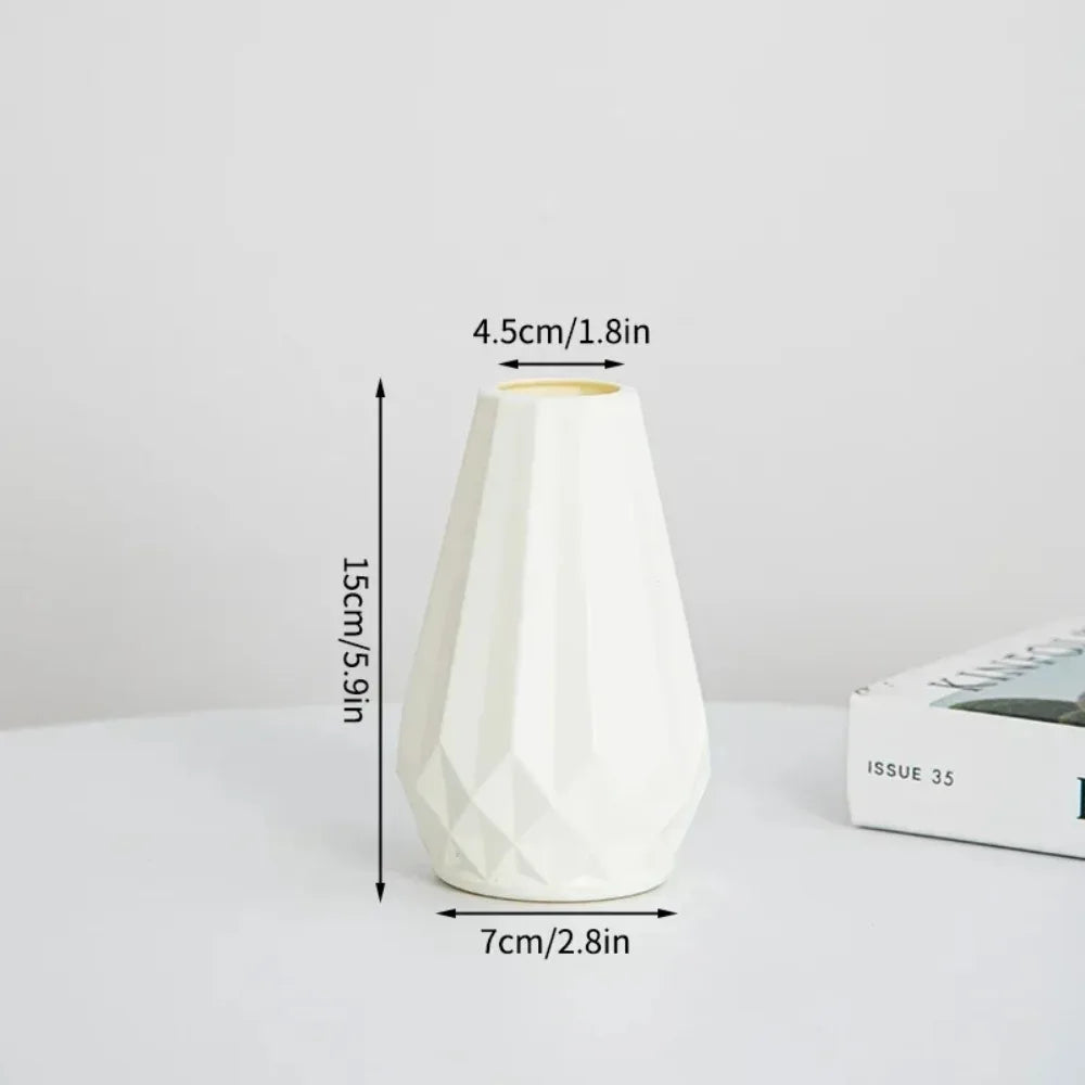 vase à fleurs en diamant style nordique moderne en plastique - vue 5 sur 9