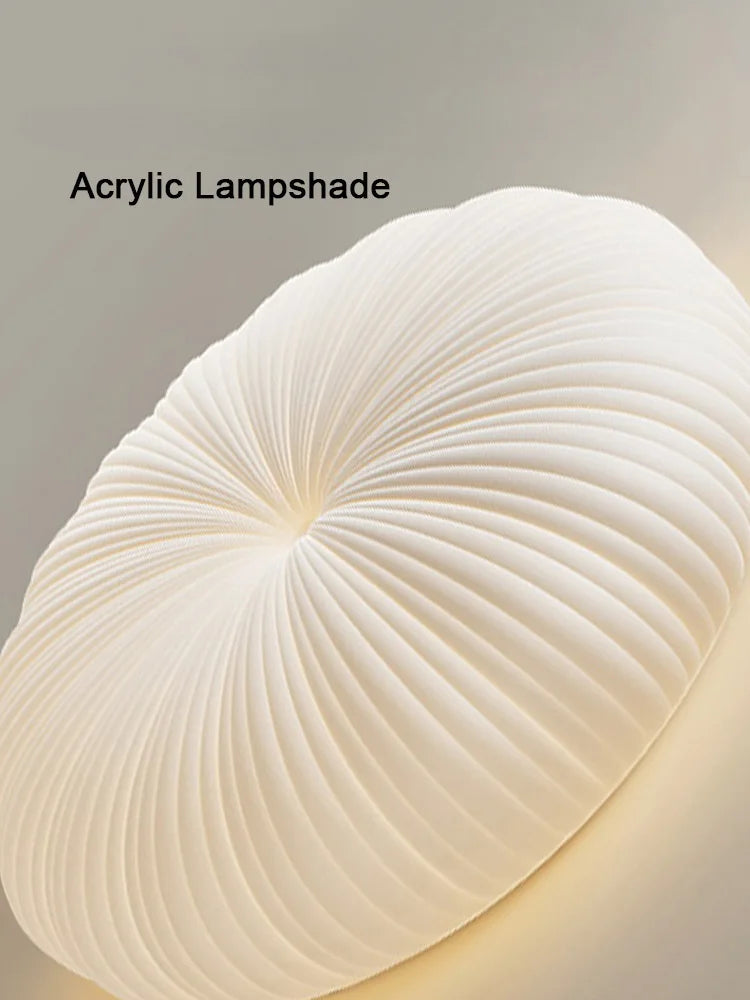 plafonnier led moderne abat jour citrouille luminaire à intensité variable - vue 6 sur 7
