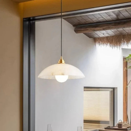 lustre en marbre naturel design nordique pour décoration intérieure - vue 5 sur 7