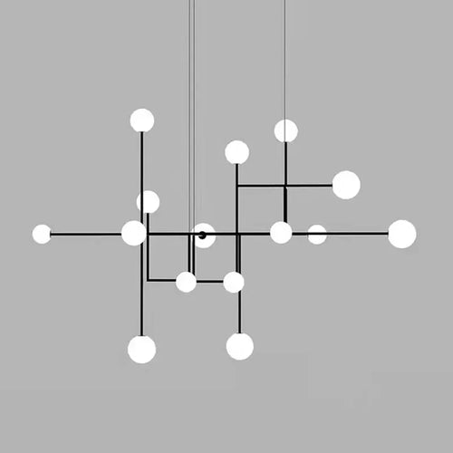 Lustre Design LED Hôtel Hall Foyer Salle à manger Or Métal Éclairage 15 Verre Blanc G9 Ampoule Art Déco - vue 5 sur 7