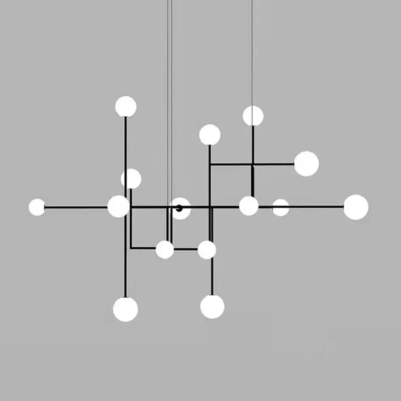 Lustre Design LED Hôtel Hall Foyer Salle à manger Or Métal Éclairage 15 Verre Blanc G9 Ampoule Art Déco - vue 5 sur 7