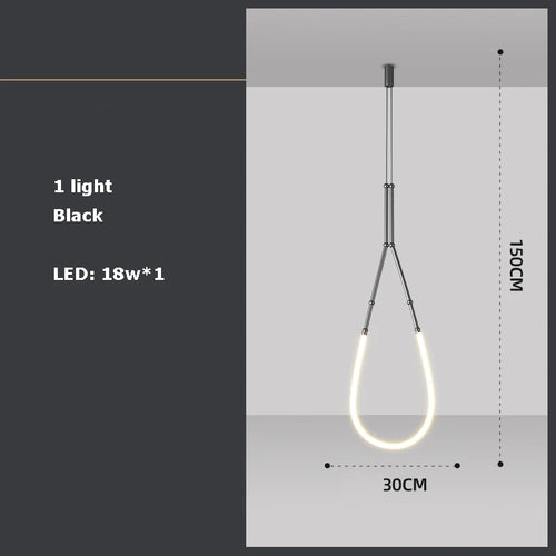 lustre art déco en métal noir avec éclairage led - vue 14 sur 16