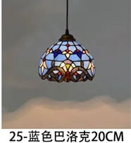 lustre en verre style tiffany rétro pour intérieur méditerranéen - vue 19 sur 30