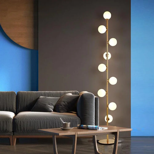lampadaire moderne en verre doré pour décoration intérieure nordique - vue 3 sur 6
