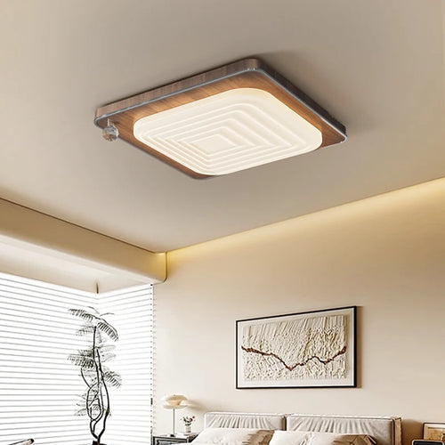 plafonnier à led style médiéval en bois rétro élégant - vue 3 sur 12