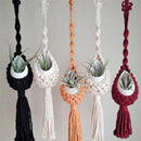support mural en macramé pour plantes aériennes style bohème
