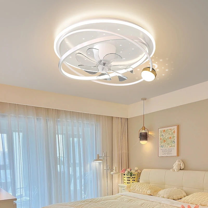 lustre moderne avec lumières et ventilateur intelligent pour intérieur - vue 3 sur 10