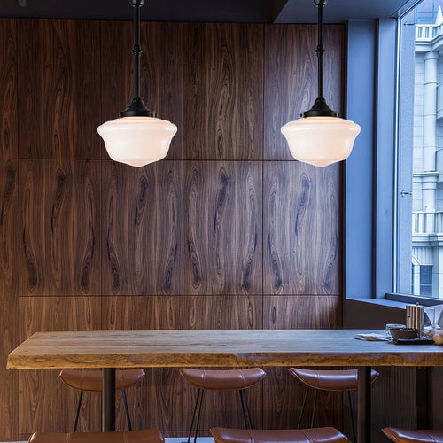 Plafonnier Vintage pour chambre à coucher cuisine salle d'étude lumière en verre noir lampe suspendue industrielle lampes de loft intérieur nordique - vue 5 sur 10