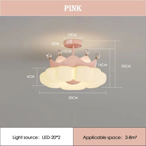 plafonnier romantique en forme de nuage pour chambre d'enfant - vue 9 sur 12