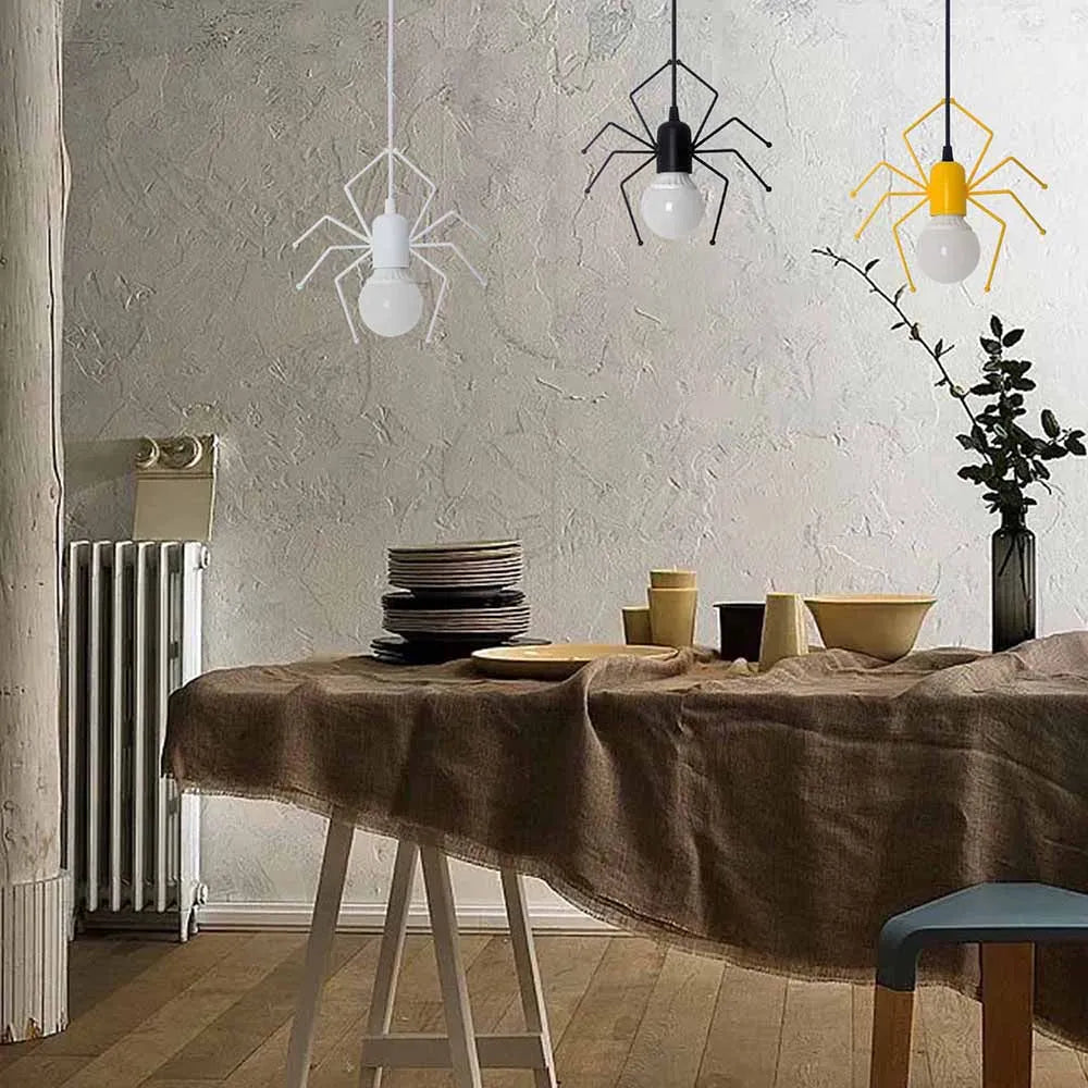 Suspension nordique petit homme araignée lampe suspendue fer balançoire lampes rétro Loft éclairage LED luminaire pour chambre d'enfants café Bar - vue 4 sur 10