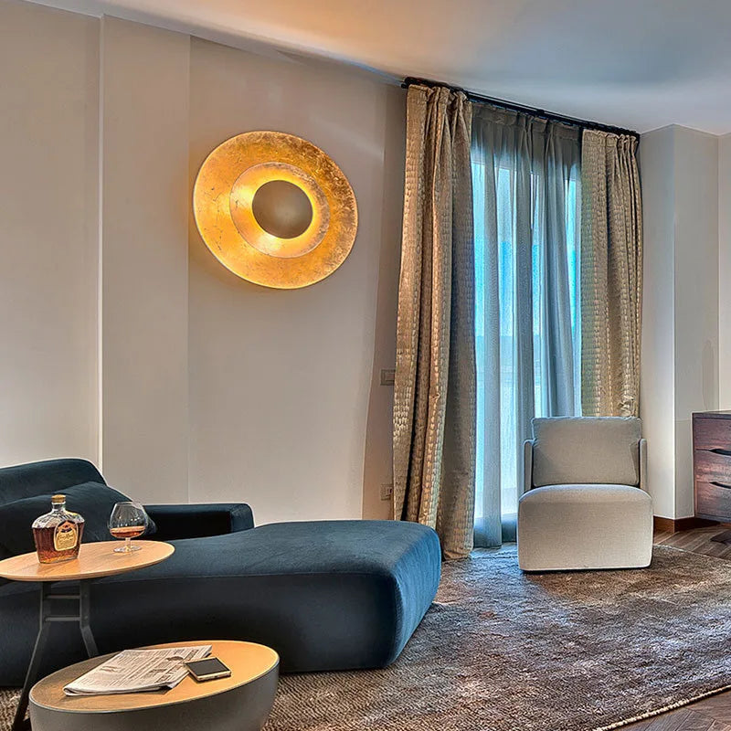 applique led ronde en or à 3 couches pour ambiance art déco - vue 3 sur 10
