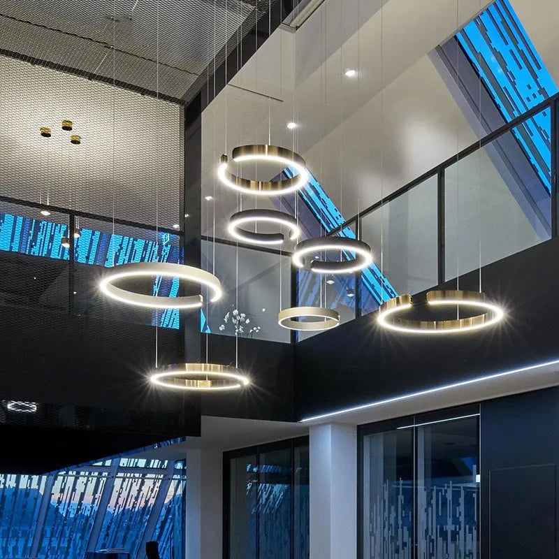 lustre à anneau en c design allemand avec couleurs changeantes - vue 2 sur 24