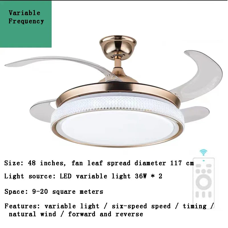 plafonnier led intelligent à pales rétractables design moderne - vue 11 sur 19