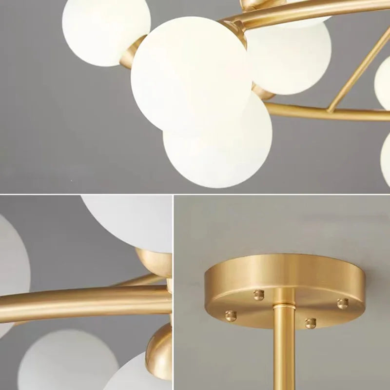 lustre moderne en acrylique et laiton noir doré pour éclairage intérieur - vue 5 sur 12