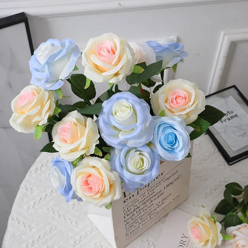 rose artificielle dégradé pour décoration fête thème féerique - vue 4 sur 16