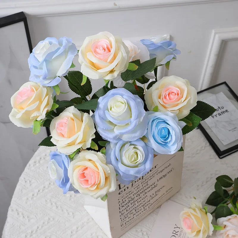 rose artificielle dégradé pour décoration fête thème féerique - vue 3 sur 16
