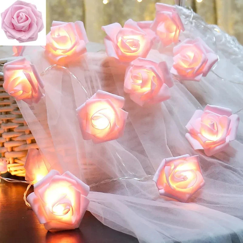 guirlande lumineuse roses en mousse pour mariage et saint valentin - vue 7 sur 11