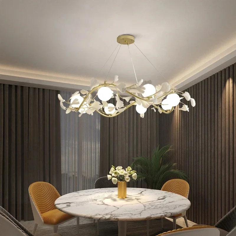 lustre moderne à pétales pour décoration intérieure créative - vue 5 sur 9