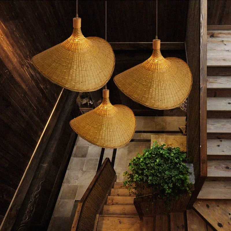 lampe en bambou style zen asiatique créatif pour décoration - vue 4 sur 8
