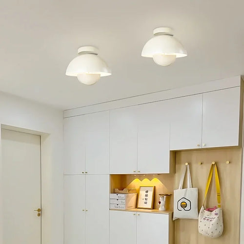 plafonnier led semi-circulaire moderne pour allée balcon escalier - vue 3 sur 12