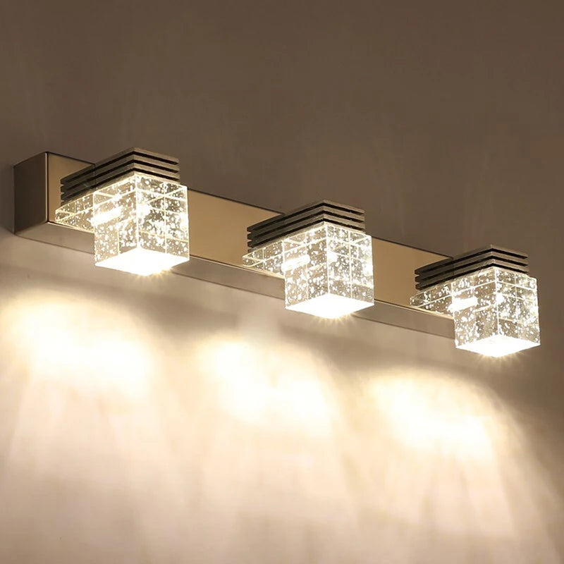K9 cristal miroir appliques salle de bains moderne appliques 4 têtes toilette mural luminaires appliques intérieur chambre - vue 4 sur 7
