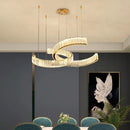 lustre en acier inoxydable cristal postmoderne