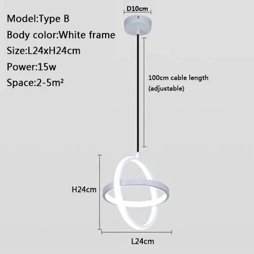 suspension moderne à led design simple et élégant - vue 8 sur 10