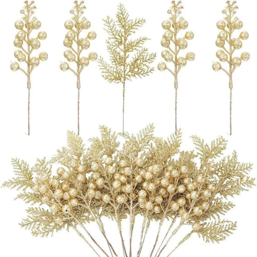 lot de 5 décorations de noël paillettes fleurs artificielles pour nouvel an 2025 - vue 12 sur 13