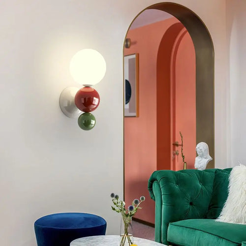 applique murale led en métal avec boule acrylique - vue 3 sur 12