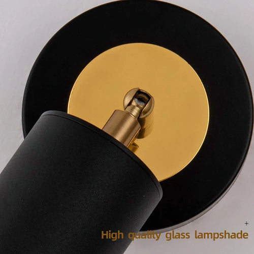 Applique murale modernes lampe de chevet applique murale noir or rotatif réglable projecteur de lecture étude salon chambre applique éclairage - vue 7 sur 9