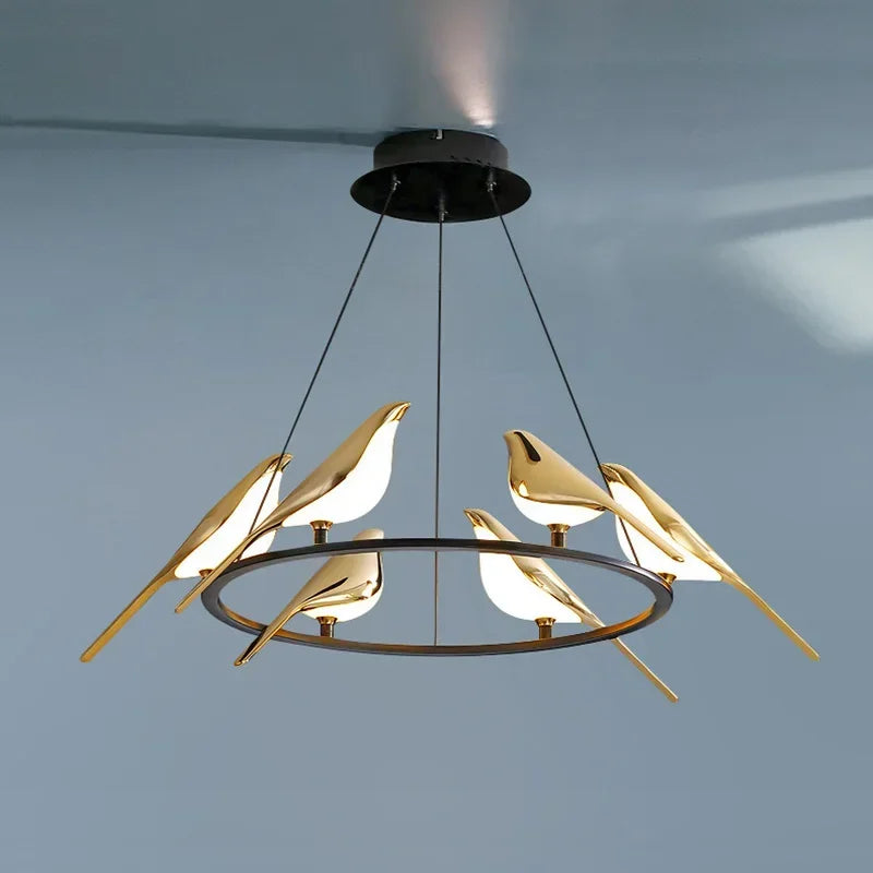 lustre led 	 art oiseau loft originalité décoration - vue 6 sur 18