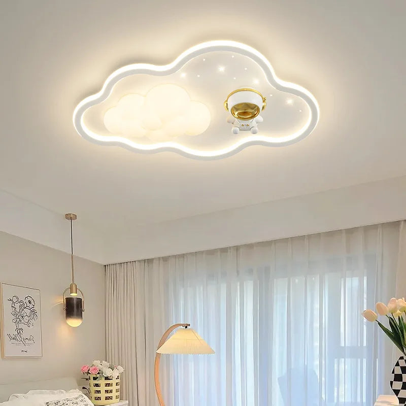 Children Light Modern Cloud Bedroom Ceiling Lamps White PE Sconces Warm Astronaut Chandelier Light for Child Baby Room Decor - vue 4 sur 12