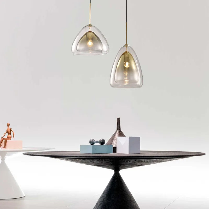 suspension à led nordic moon jelly double couvercle en verre - vue 4 sur 8