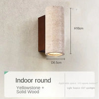applique murale led wabi sabi en travertin décoratif d'intérieur