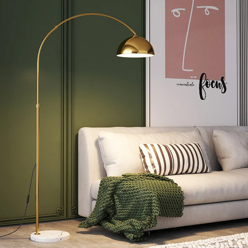 Lampadaire LED moderne Simple Base en marbre métal debout lumière chambre salon décoration coin lampadaire - vue 10 sur 12