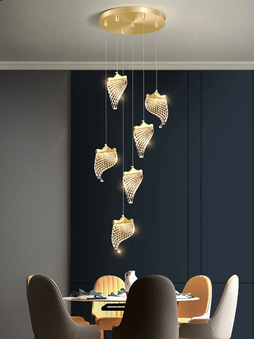 lustre moderne à led éclairage suspendu design pour espace contemporain - vue 5 sur 15